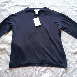 MAGASCHONI Long- Sleeved Crew Neck Top | NWT | Black | Size Small